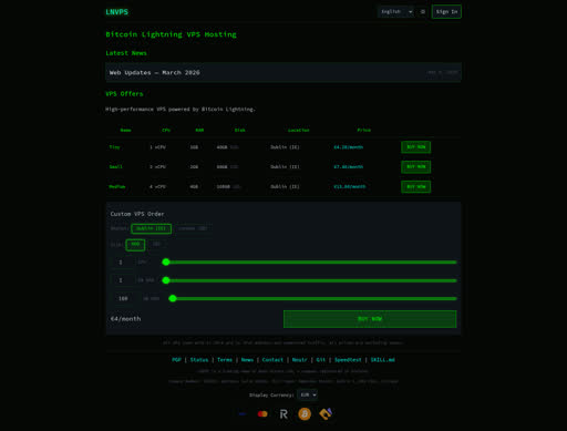 LNVPS — Bitcoin Lightning VPS